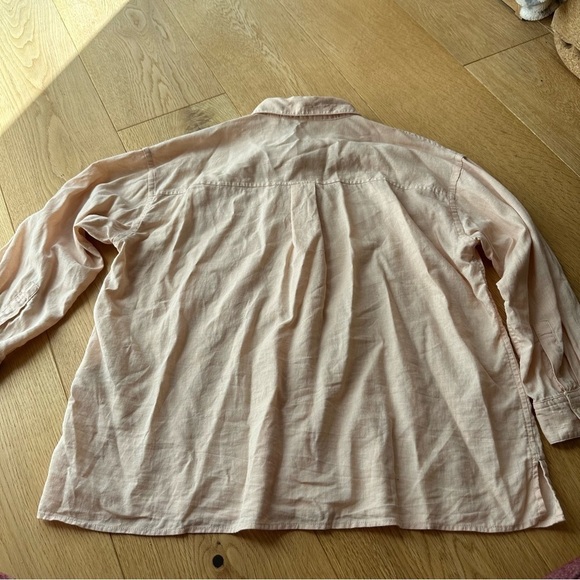 SALE ⬇️ Uniqlo Linen Blend 3/4 Sleeve Pink Shirt - XS - Picture 7 of 11